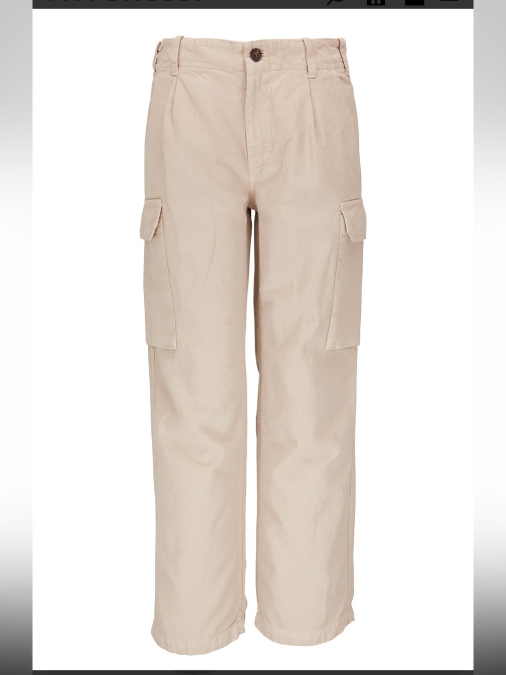 Nili Lotan Yannic Sandstone Cotton Linen Cargo Pants 6 NWT $450